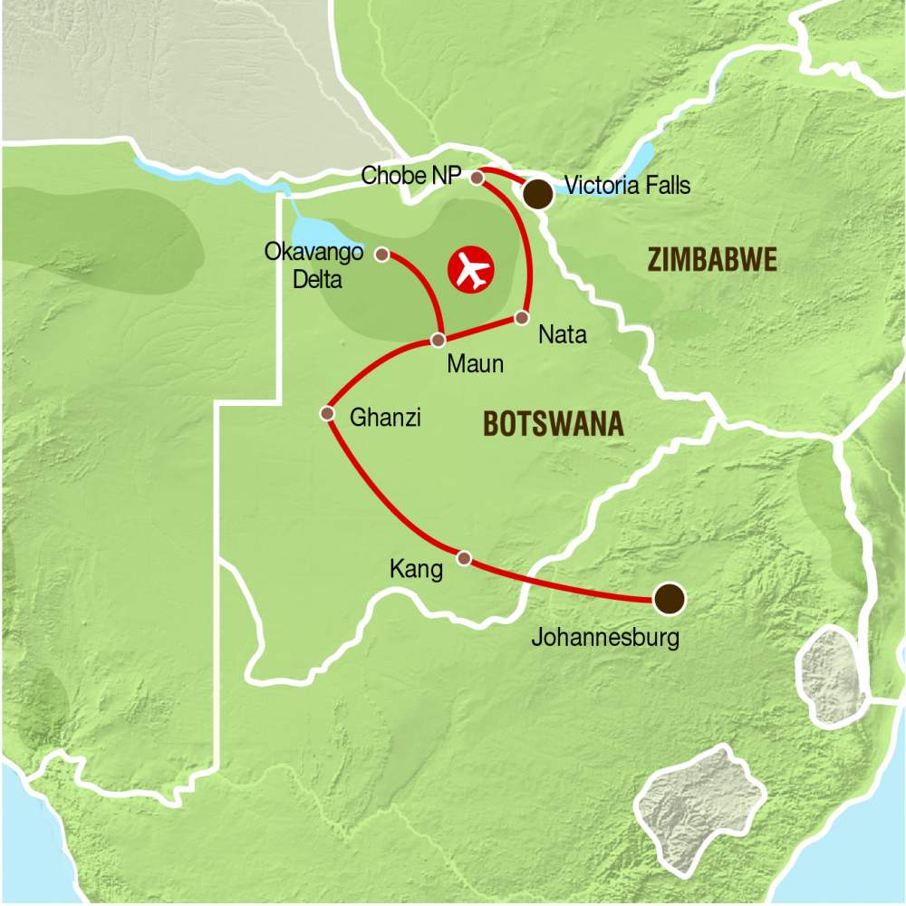 Reiserverlauf das Beste von Botswana