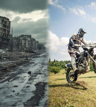 Offroad-Motorradtour durch die Ukraine: Karpaten, Kyjiw & Kriegszonen erleben