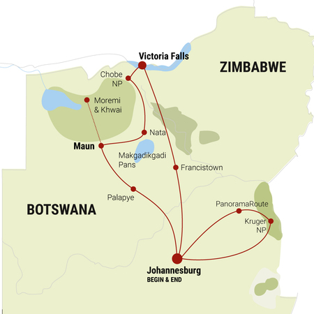 Gruppenrundreise südliches Afrika - Camping oder Lodge Safari Tour