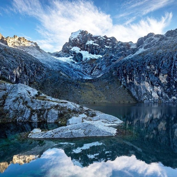 Aussicht von Laguna Churupe in Peruanische Anden