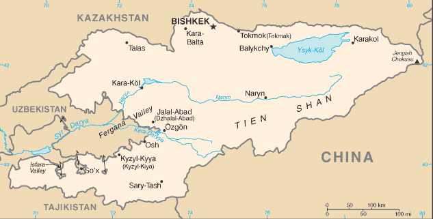 Landeskarte Kirgistan für Enduro-Reisen und 4x4 Safari mit Overcross abenteuer