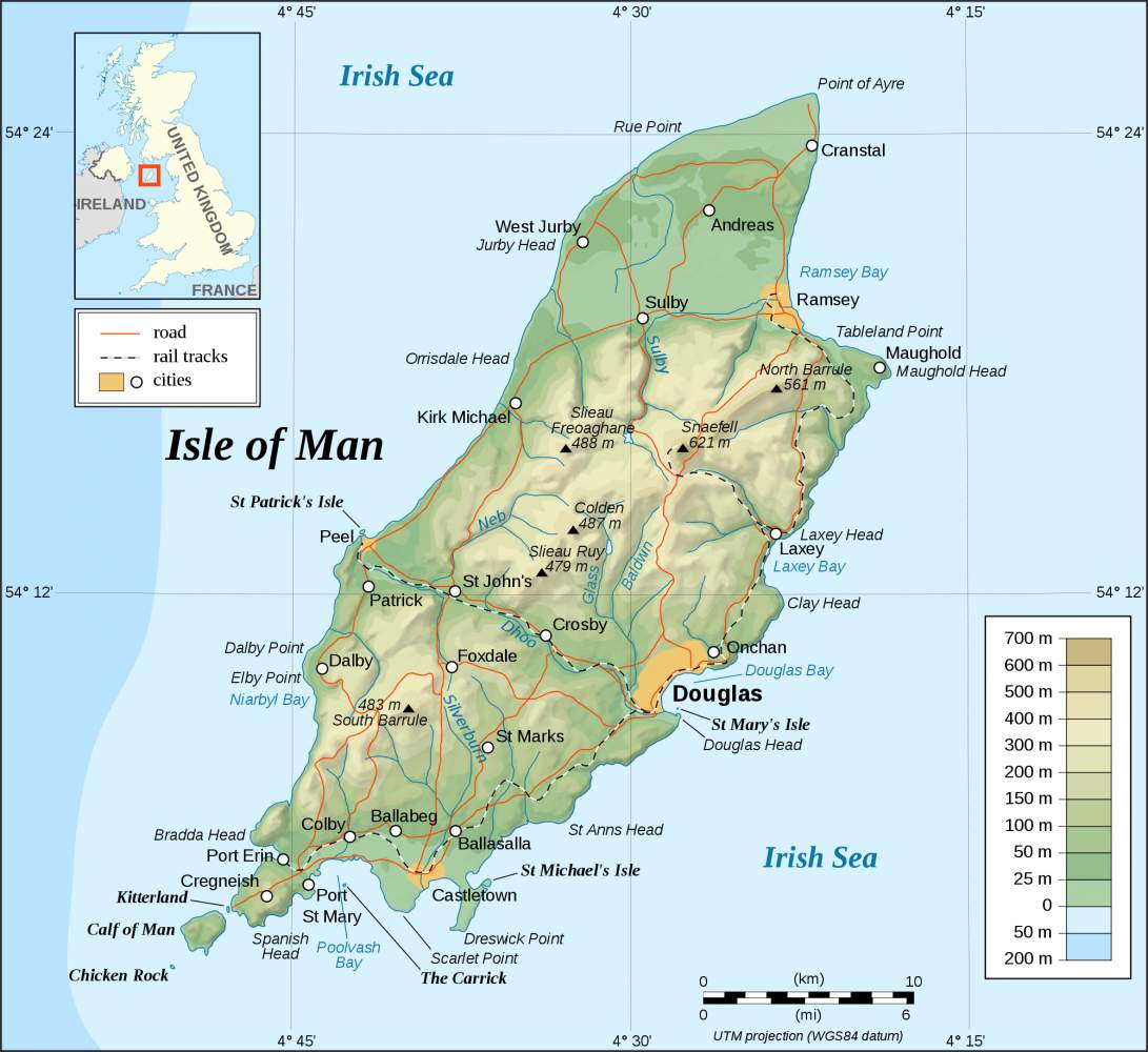 Karte der Isle of Man