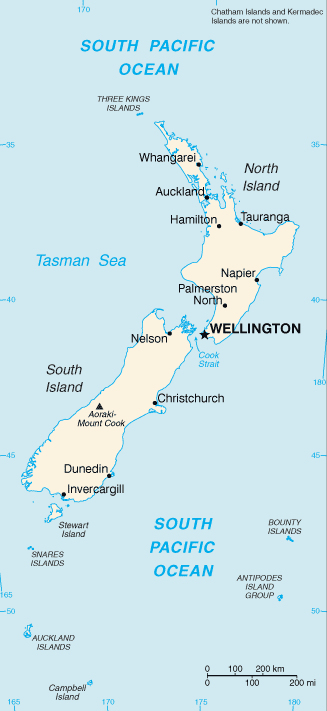 Neuseeland map