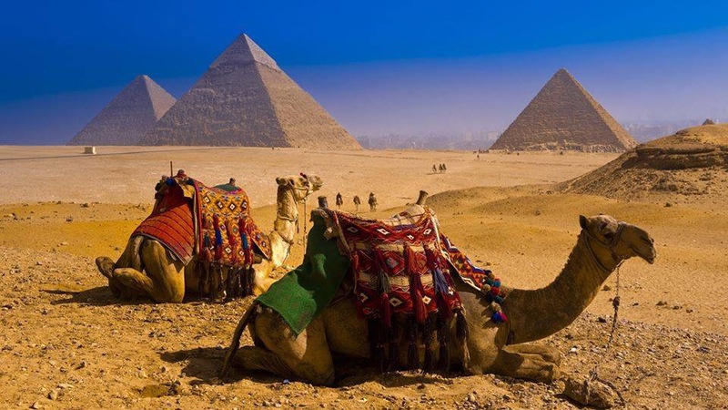Die berühmten Pyramiden von Gizeh in Ägypten