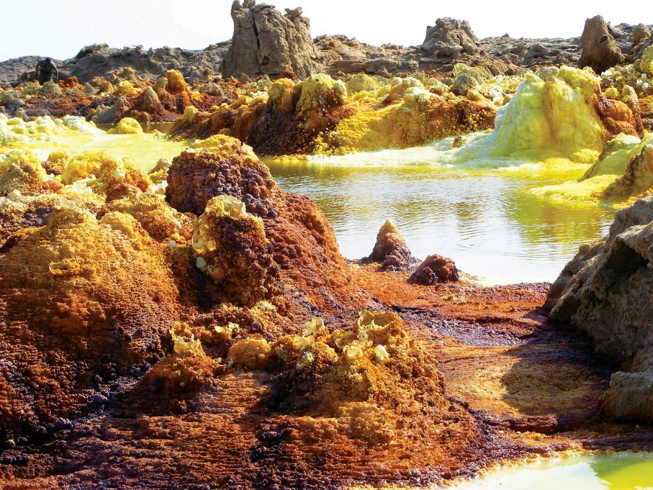 Schwefel-Mineralisation im Erta-Ale-Vulkangebiet in Äthiopien
Schwefel-Mineralisation im Erta-Ale-Vulkangebiet in Äthiopien
