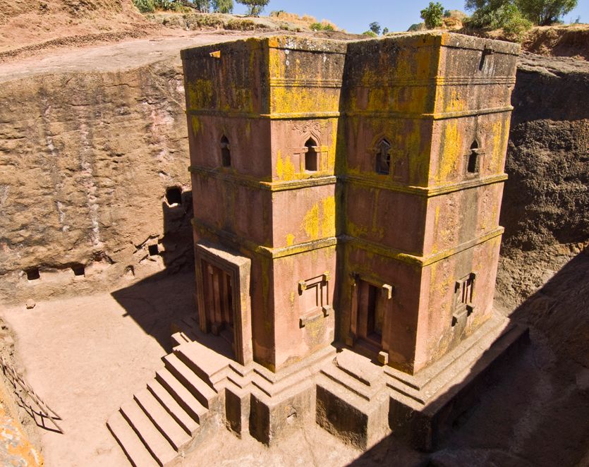 Felsenkirche in Äthiopien bei Laibela