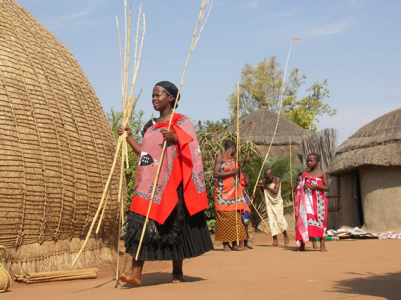 Traditionelle Rundhütten in Eswatini