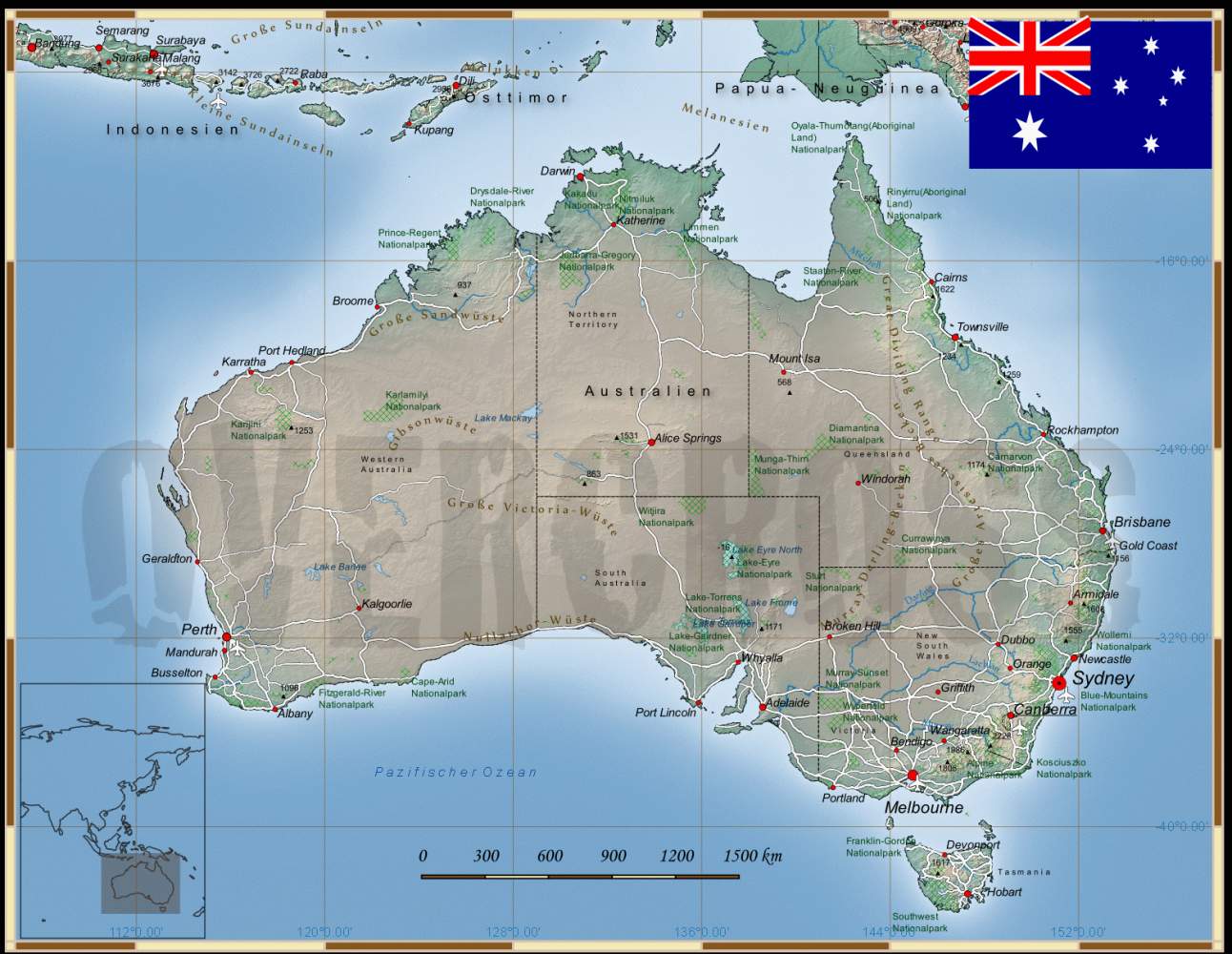 Australien LandKarte