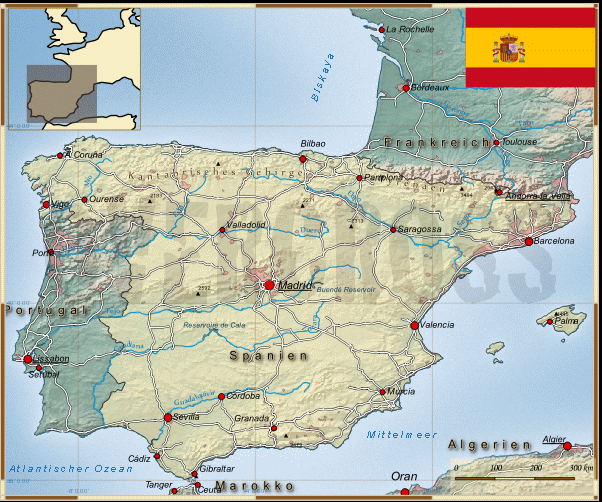 Reisekarte von Frankreich des Reiseveranstalters Overcross