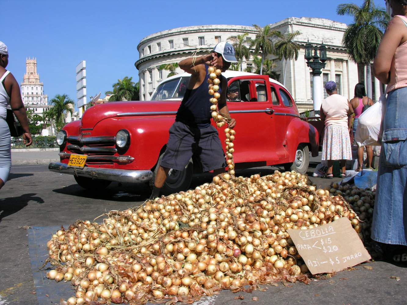 Knoblauchverkäufer in Havanna Knoblauchverkäufer in Havanna