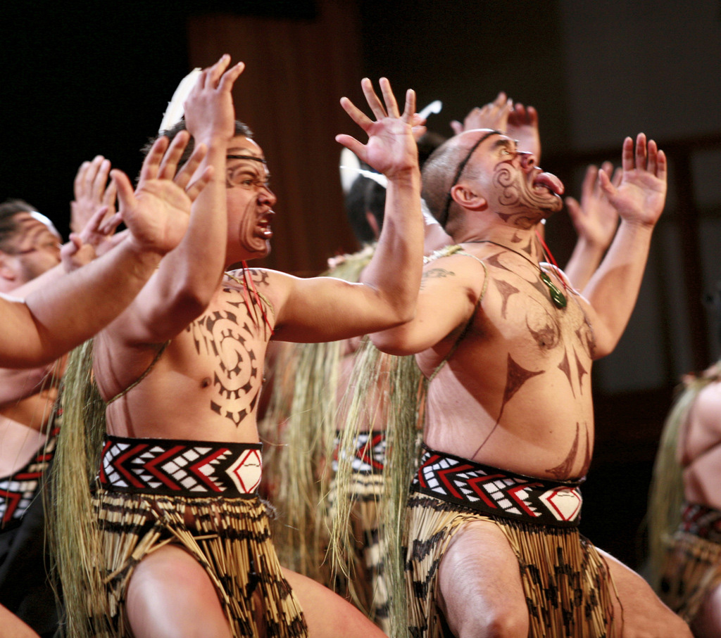 Traditionelle Neuseeländische Maori Tänzer, bei einer Kultur Show