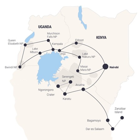 Ostafrika Safari Reise: Gorillas & Sansibar