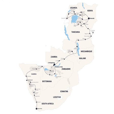 Kapstadt nach Nairobi Overland: Camping Safari