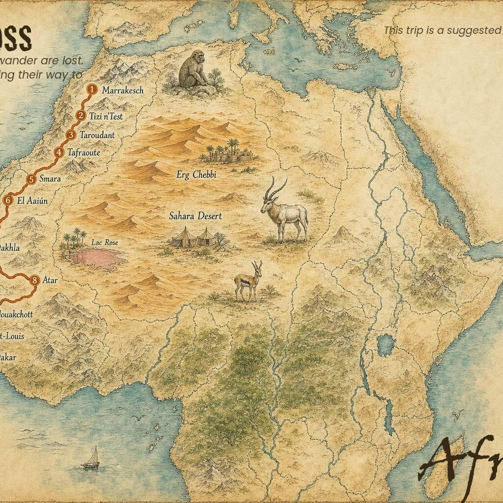 Marrakesch Dakar Motorradreise – Expedition in 16 Tagen – Afrika Roadbook