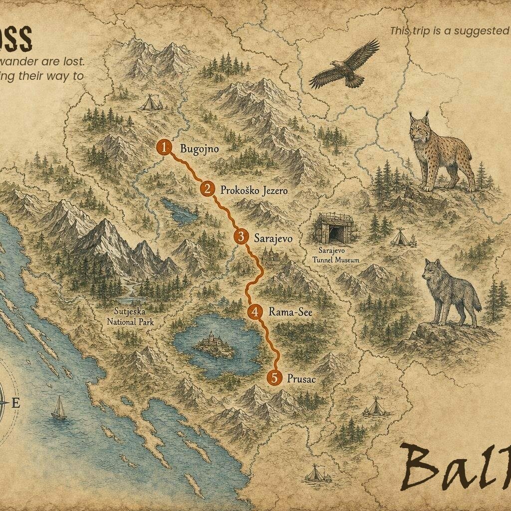 Endurotour Bosnien 500 km Offroad durch Berge und Wildnis – Balkan Roadbook