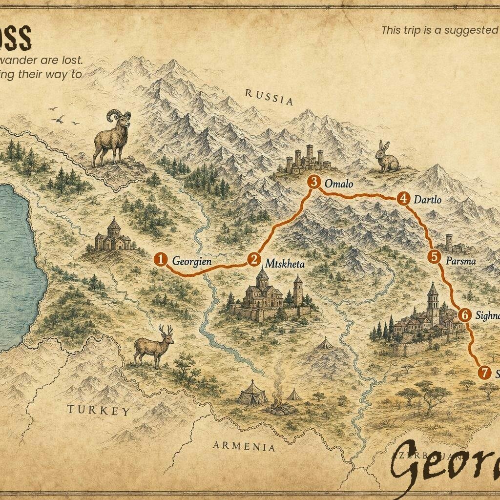 Motorradreisen Georgien durch Savanne und Kaukasus Gebirge – Georgien Roadbook