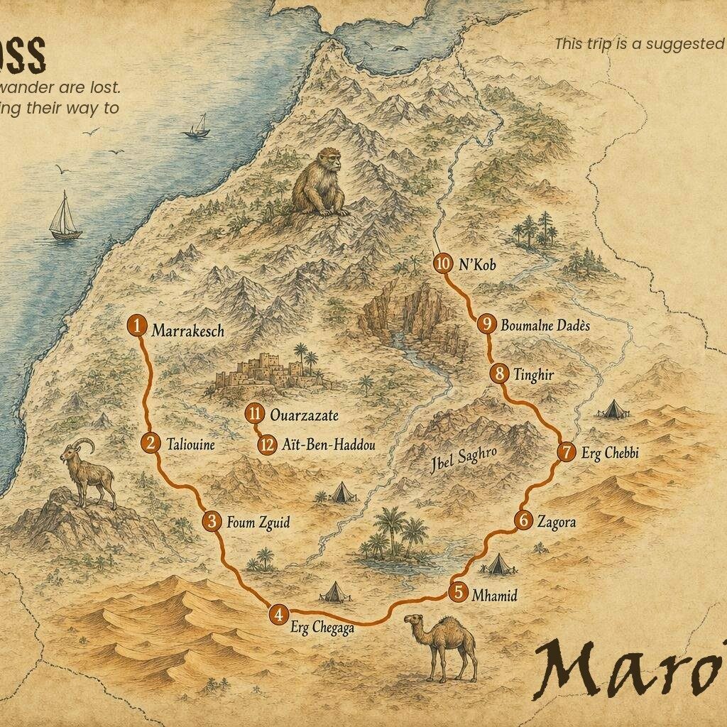 Geführte Enduroreise durch Marokko ab Marrakesch – Marokko Roadbook