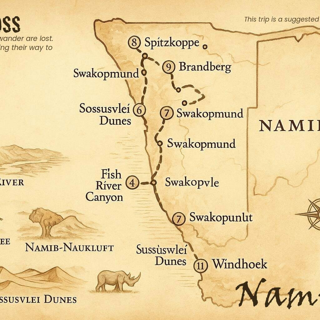 12 Tage Safari Rundreise durch Namibia  Südafrika – Namibia Roadbook
