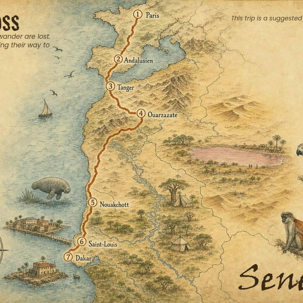 Paris Dakar Motorradreise nach Senegal – 22 Tage Expedition – Senegal Roadbook