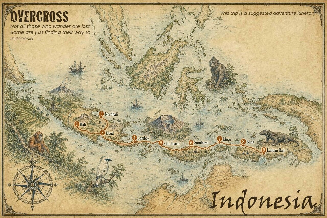 Voyage à moto Bali Komodo - Défi Indonésie Carnet de route Indonésie